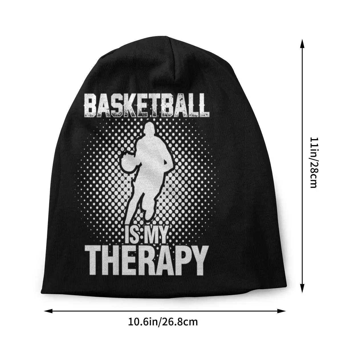 Custom Basketball Is My Therapy Beanies Caps Men Women Unisex Cool Winter Warm Knitted Hat Adult Sports Lover Bonnet Hats