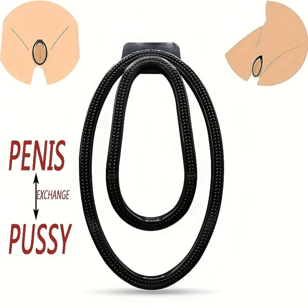 Sissy Hollow Fufu Clip Penis Hide Lock Chastity Lock Male Urethral Chastity Device Pussy Training Clip Cock Cage Sex Toy for Men