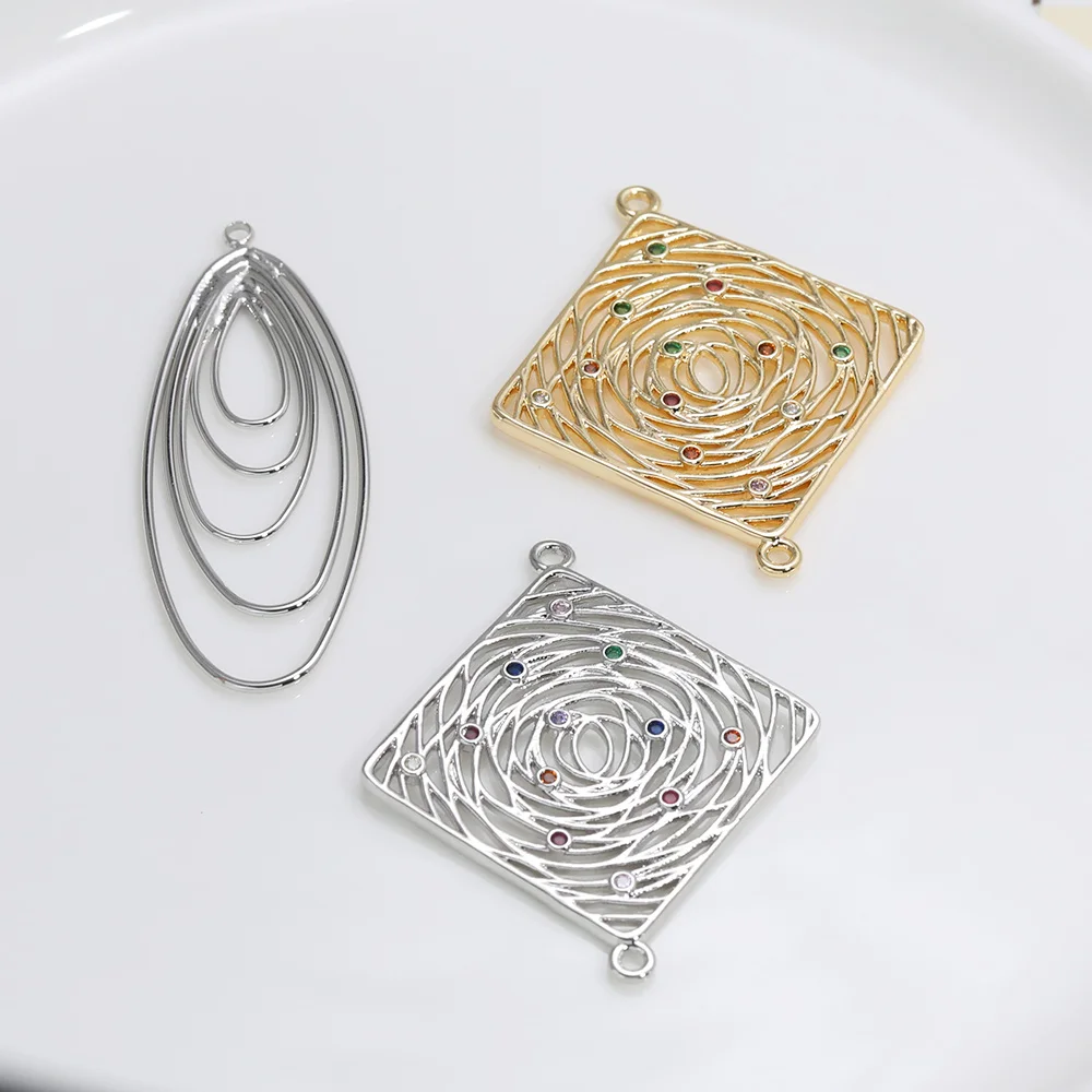 

Cordial Design 20Pcs Jewelry Accessories/Hand Made/CZ Rhinestone Charms/Geometry Shape/DIY Connectors/Earring Findings #195180