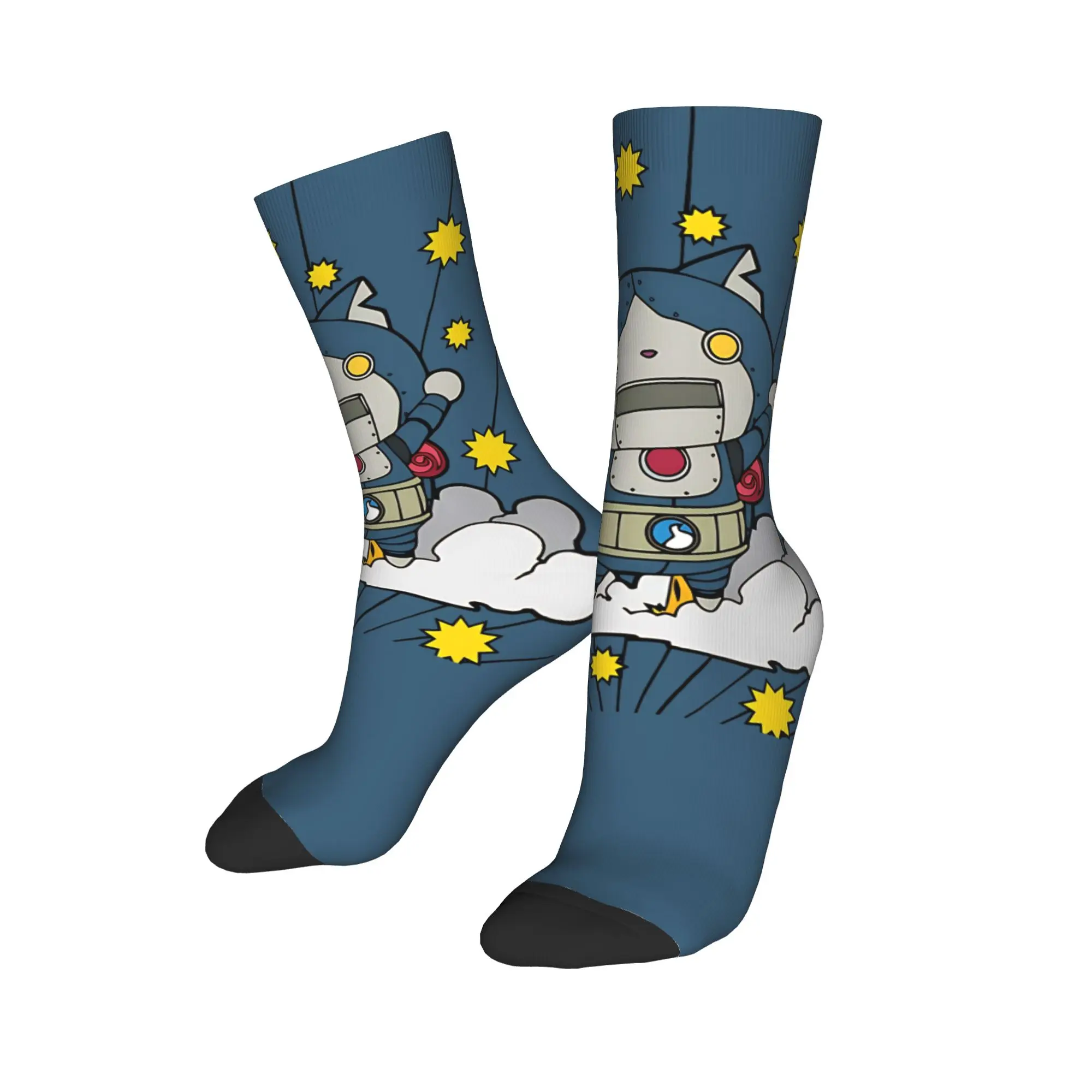 Fashion Yokai Watch Game Soccer Socks Robonyan Polyester Crew Socks for Unisex Breathable
