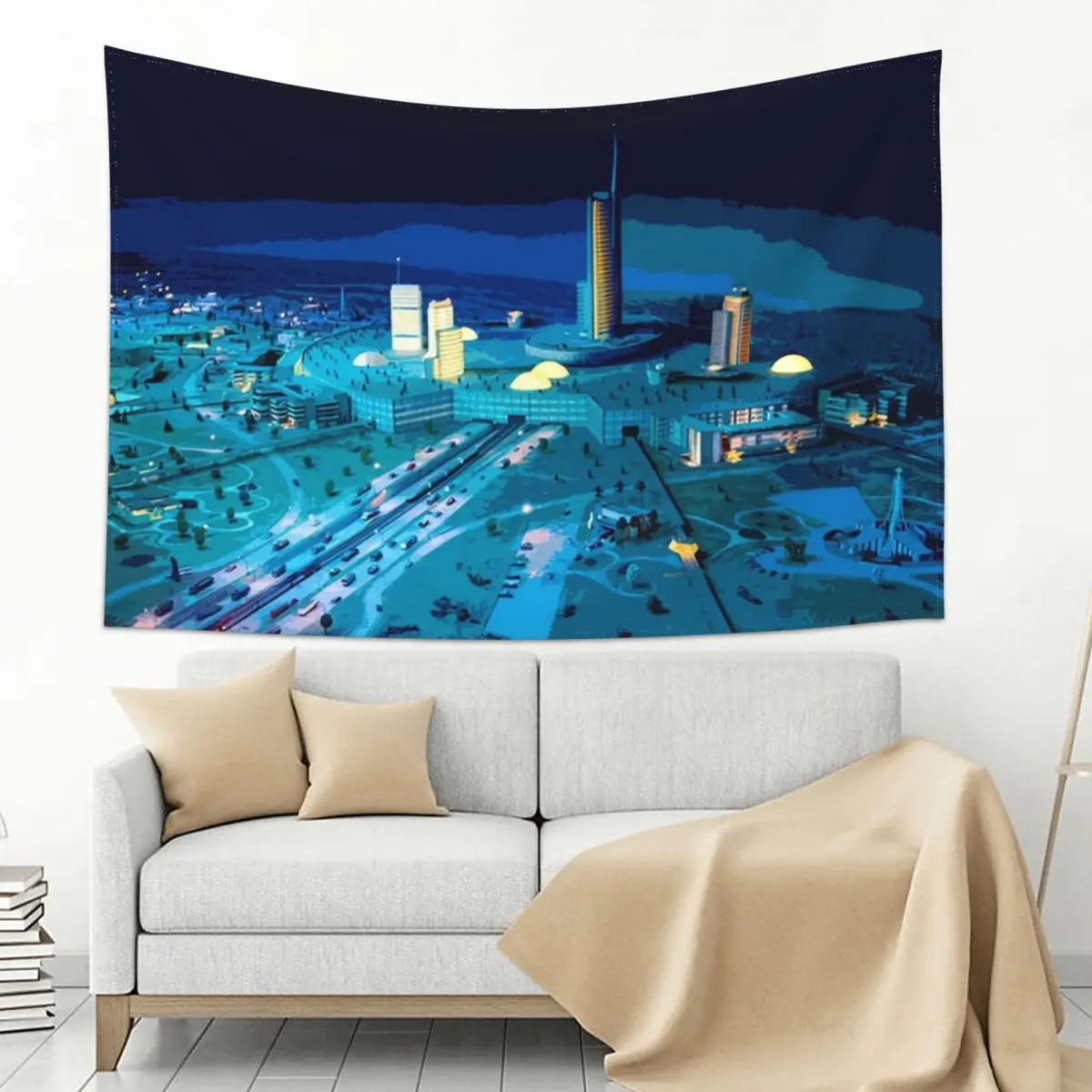 

Progress City! Tapestry Decorative Wall Murals Home Decoration