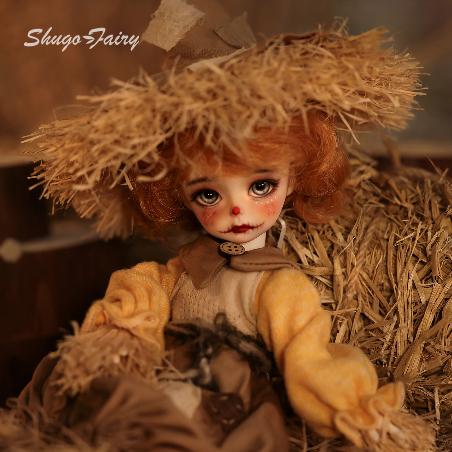 BJD ドール 1/6 ニッタ F 手作りかかし樹脂フィギュア ピエロ 作物の守護者 帽子付き シュガフェアリー フルセット