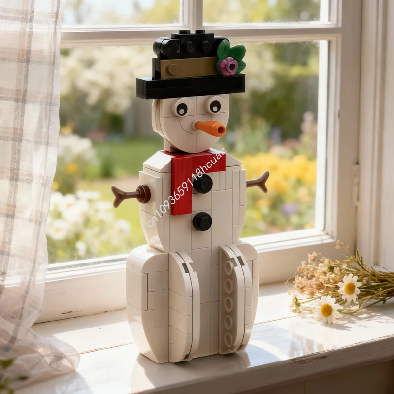 

Набор из 120 деталей: конструктор MOC «Снеговик» (4 элемента), сезонная рождественская модель, развивающая игрушка, идея для подарка на Рождество