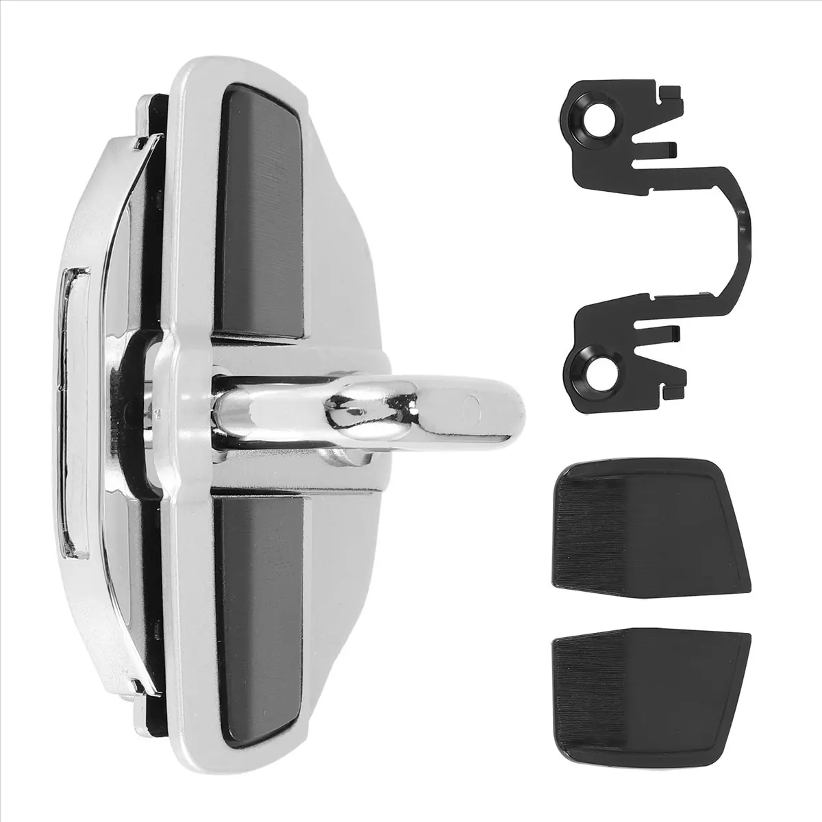 #17X  Door Lock Stabilizer for All els,1 Sets TRD Door Stabilizer Door Lock Protector Latches Stopper Cover (Silver & Black)