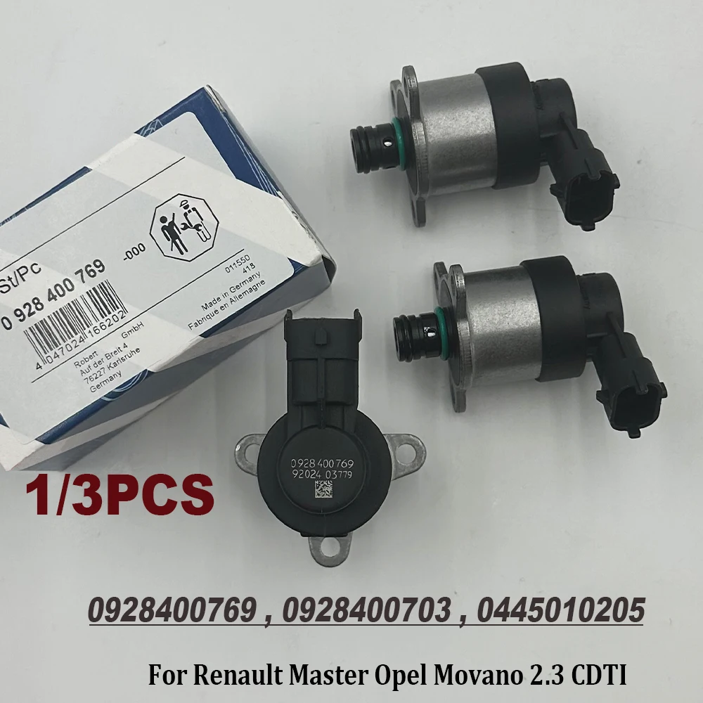 1/3PCS 0928400769 0928400703 0445010205 Fuel Rail Pump Pressure Control Valve Regulator For Renault Master Opel Movano 2.3 CDTI