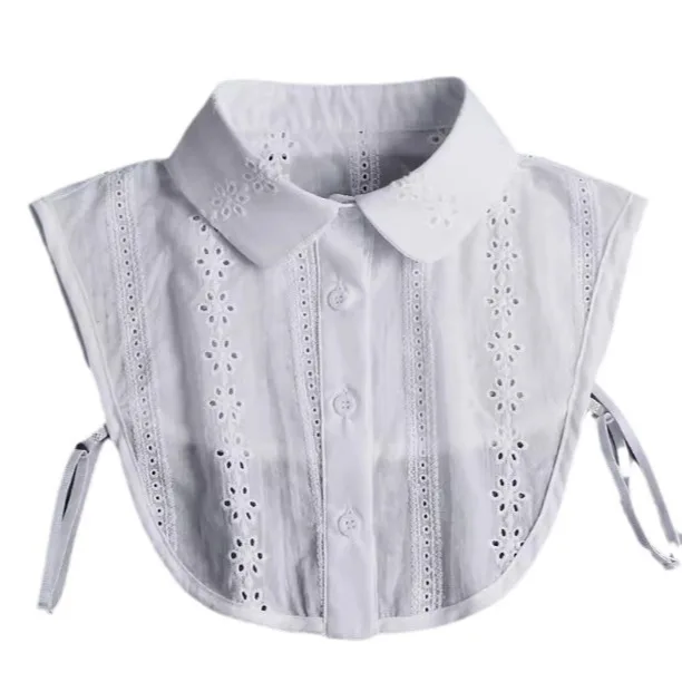 Fake Autumn Winter Spring Sweater Shirt Decoration Simple Jacquard Ruffle Edge Stand With Bottom Pleated Collar