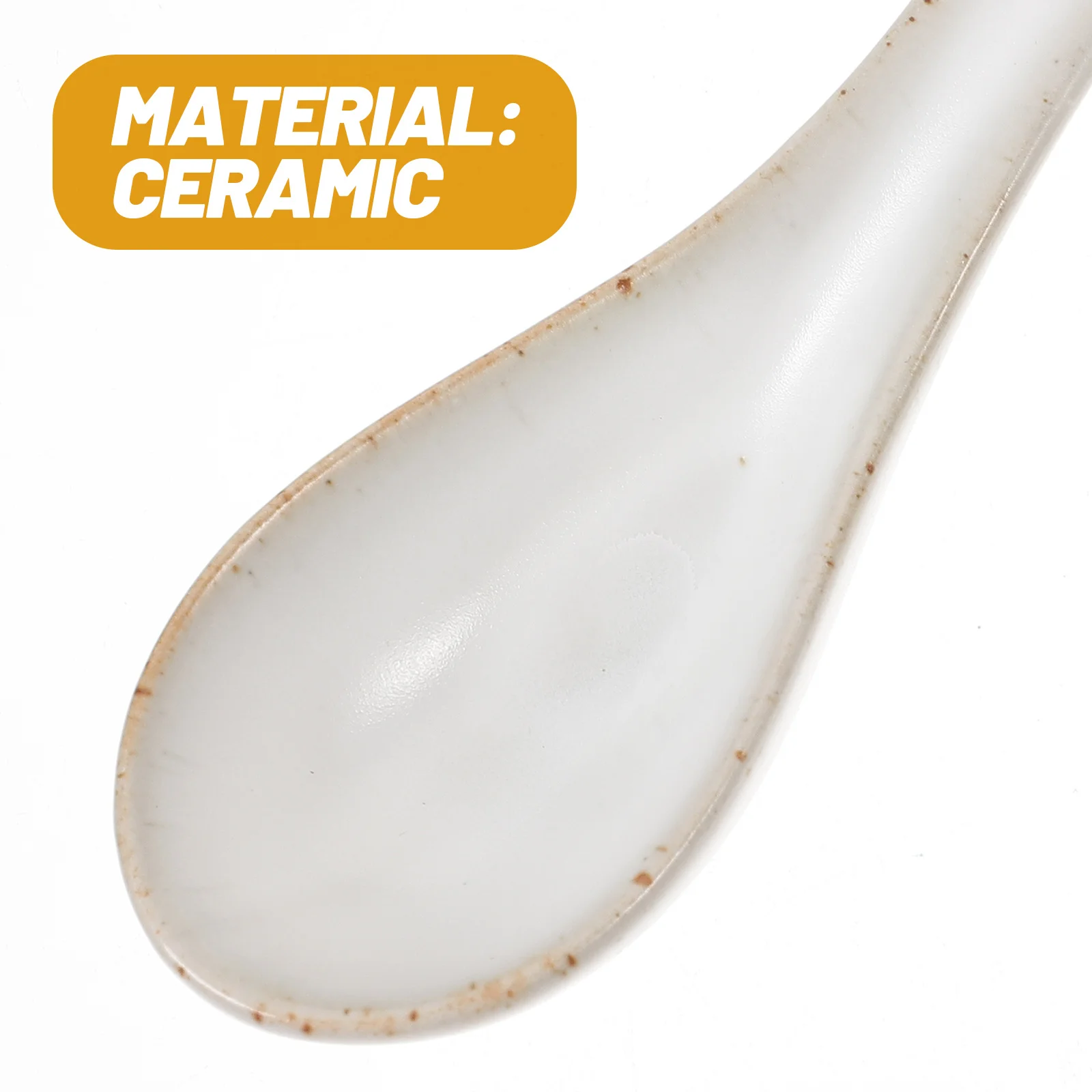 

2Pcs Multipurpose Ceramic Spoons Reusable Vintage Style Soup Spoons for Hot Liquids Coffee Ice Cream Japanese Ramen Retro Mixing