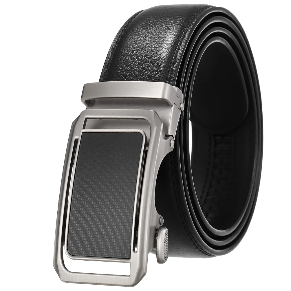 ZGXSQD Full-grain leather Brand Belt Men Top Quality Genuine Luxury Leather Belts  Strap Male Metal Automatic Buckle