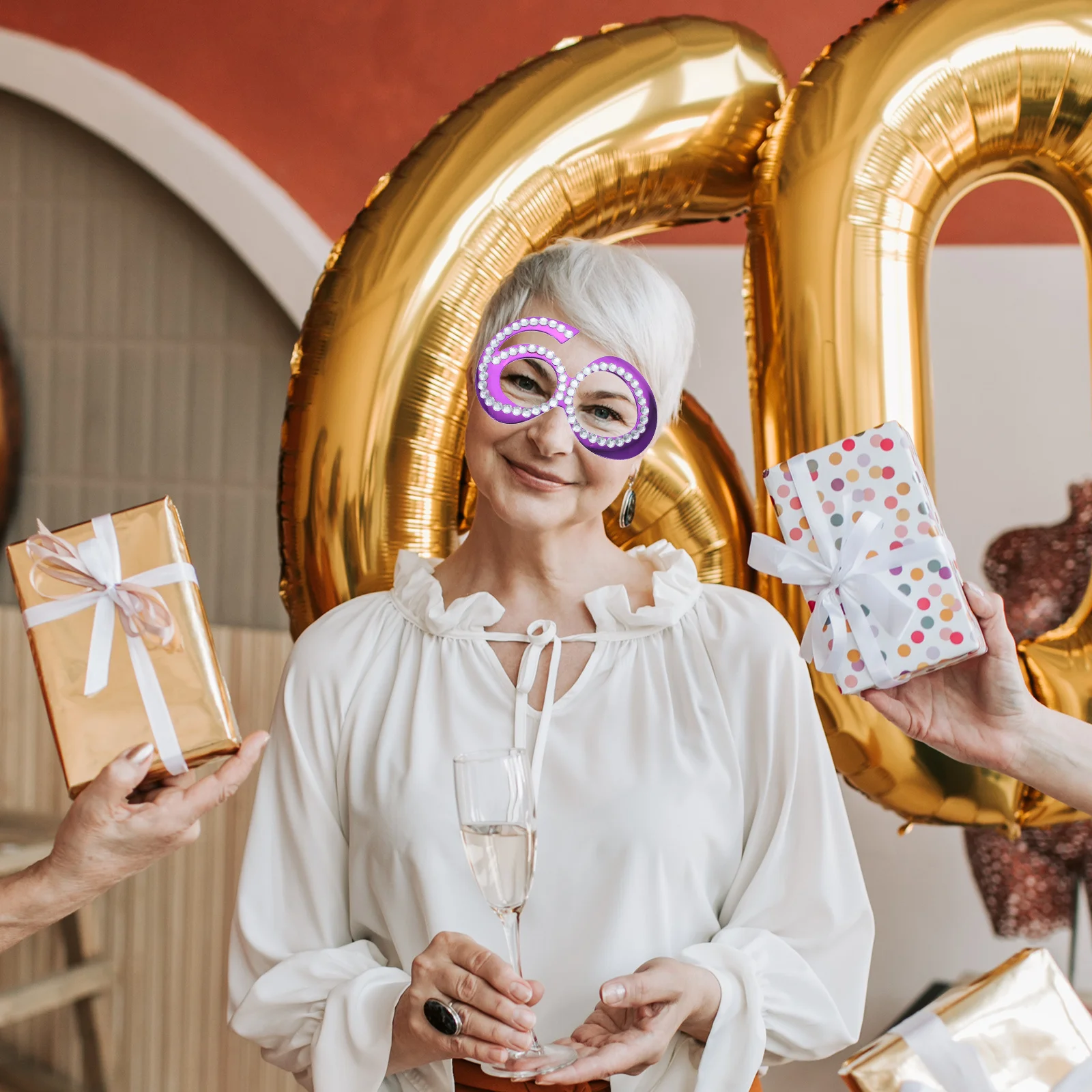 

Gatuida Digital Glasses 60th Birthday Costume Props Retro Eyewear for Adults Funny Party Favors Photo Booth Wear