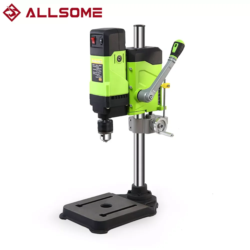 Allsome BG-5167 Bench Drill Press,Variable Speed Benchtop Drill Machine,6-Speed,Green