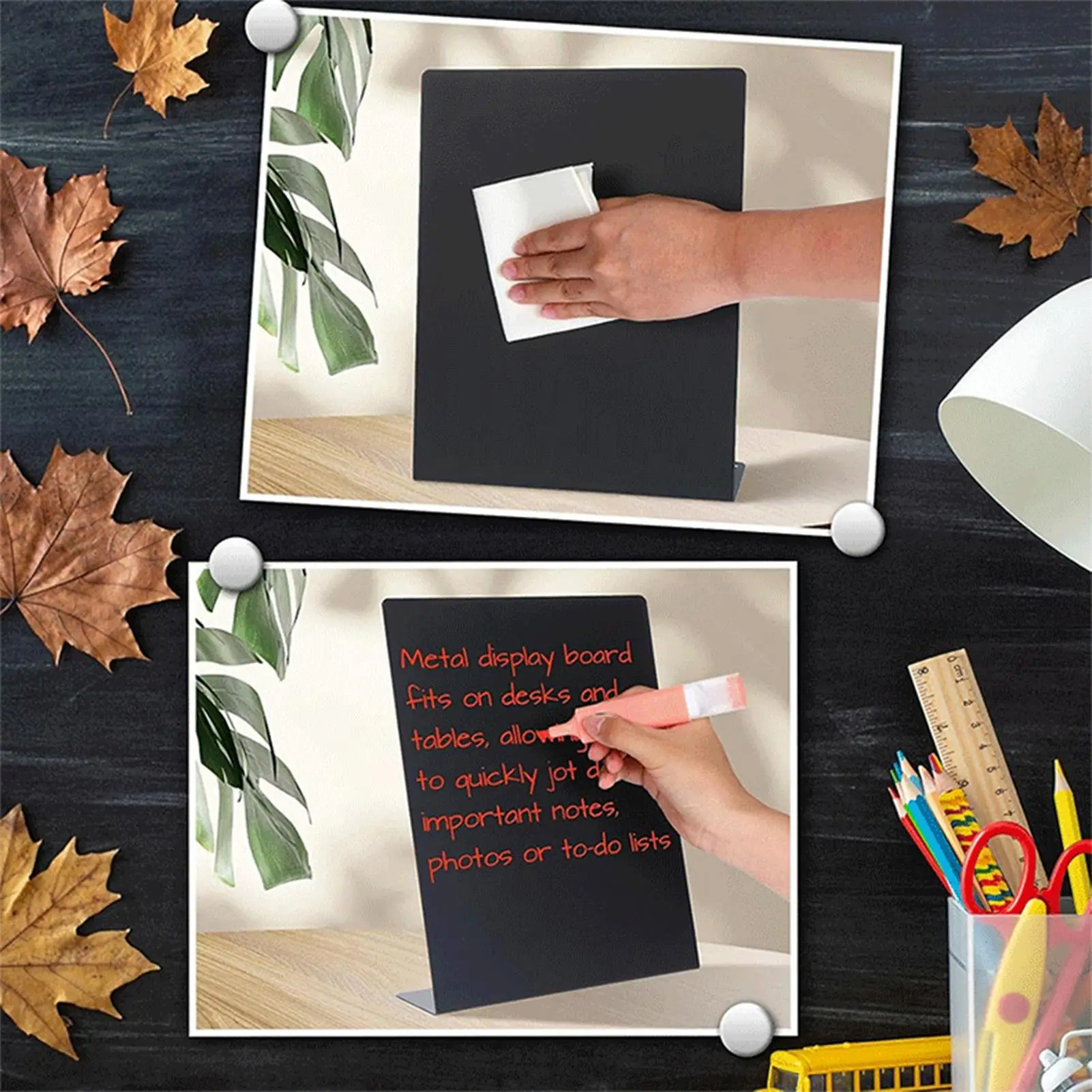 Lavagna in metallo per magneti Lavagna per listini per la spesa in acciaio inossidabile Lavagna multifunzionale verticale per la cucina dell'officina domestica