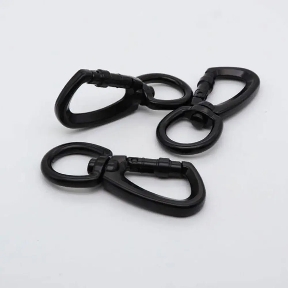 High Quality D Shape Climbing Carabiner Black 15mm/20mm/25mm Traction Rope Buckle Swivel Mountaineering Hook Outdoor Tool