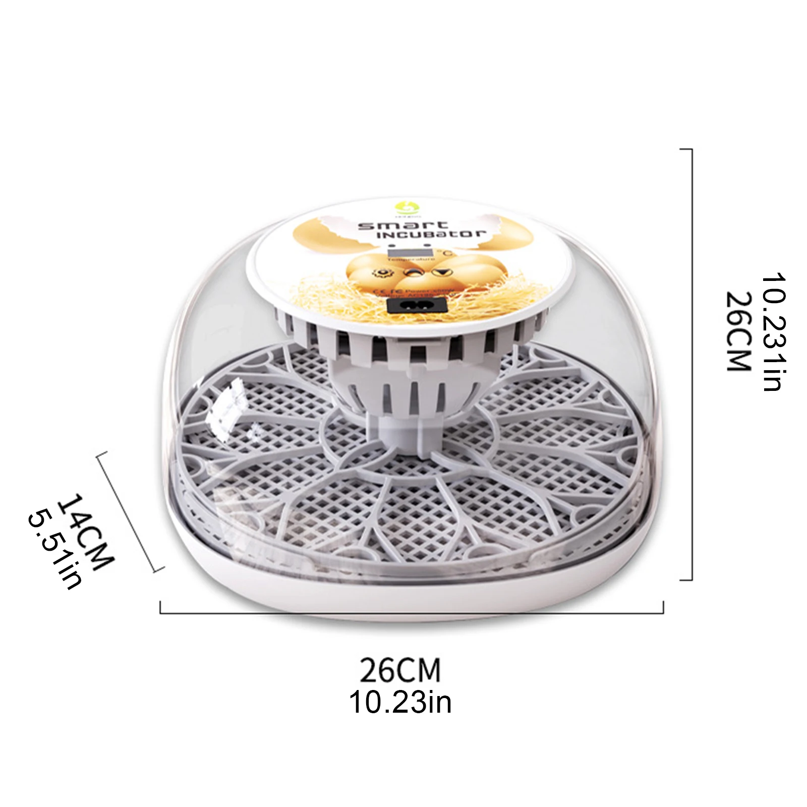 12 Eggs Incubator Hatching Eggs Fully Automatic Smart Chicken Incubator 360 Degree View Temperature Controlled Display 110/220V