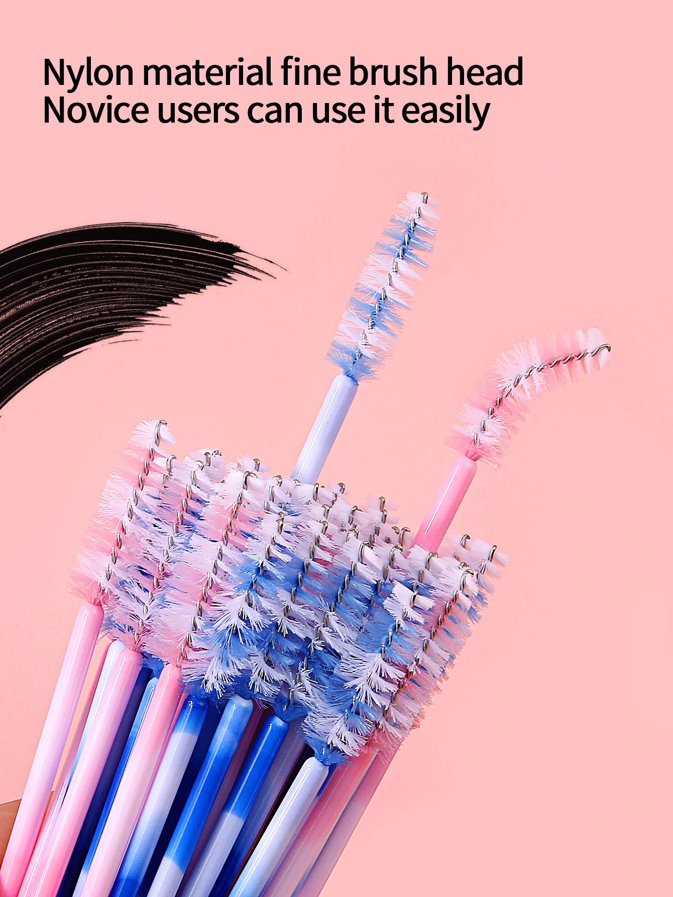 50 stücke anfänger gepfropfte wimpern Gemischte farbe mascara pinsel augenbraue kamm augenbraue kamm spirale pinsel multi-funktionale schönheit werkzeug