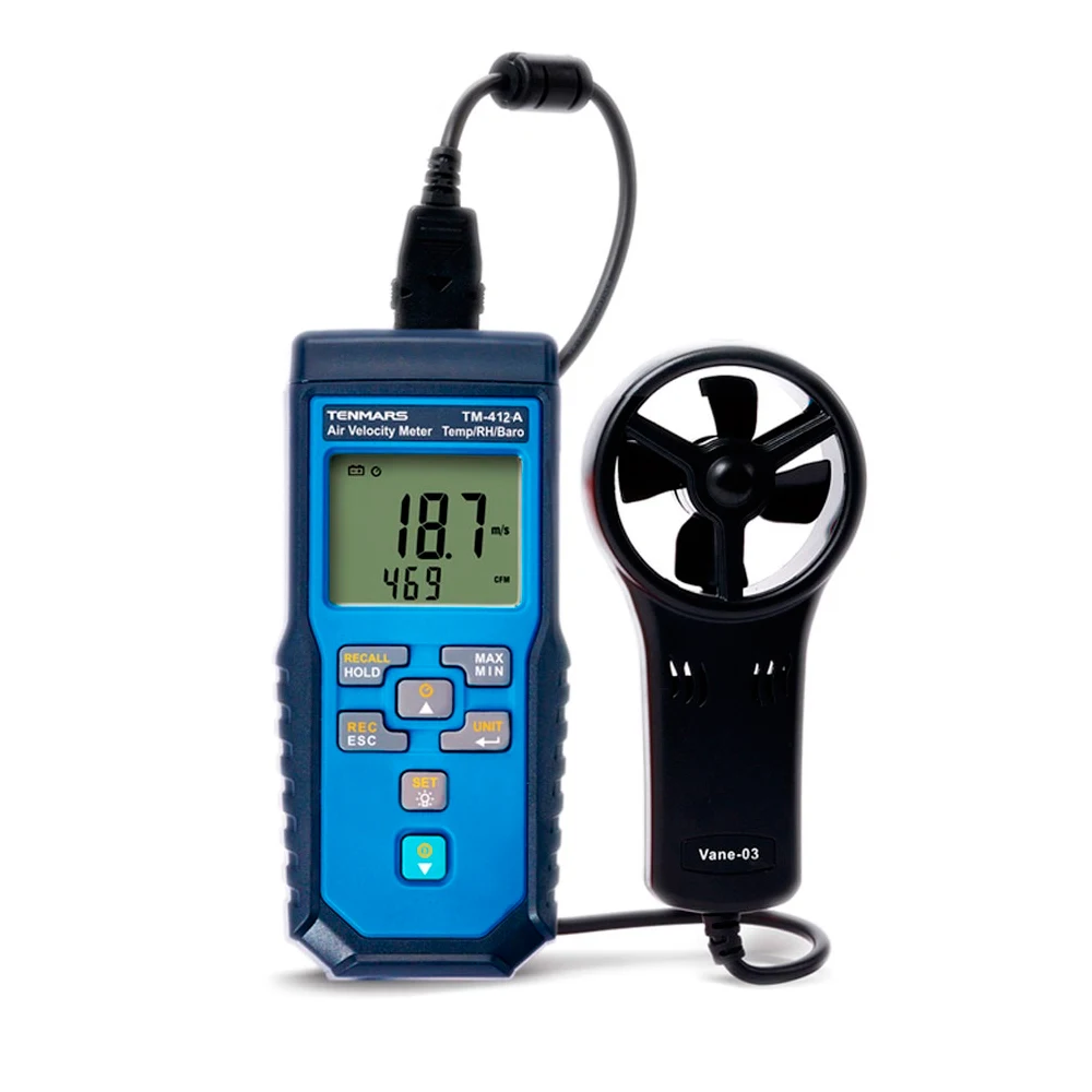 

Tenmars TM-412A/TM-413A/TM-414A Air Velocity Meter Anemometer Wind Speed