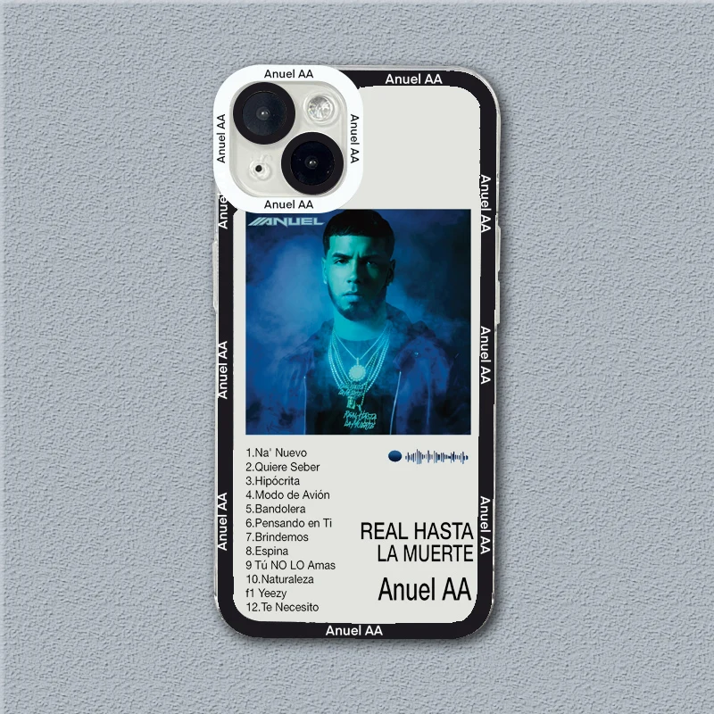 Anuel AA Real Hasta La Muerte Miękkie, przezroczyste etui na telefon do iPhone\'a 16 etui iPhone 11 12 13 14 15 Pro Max XS X XR 7 8 16 Plus Cover