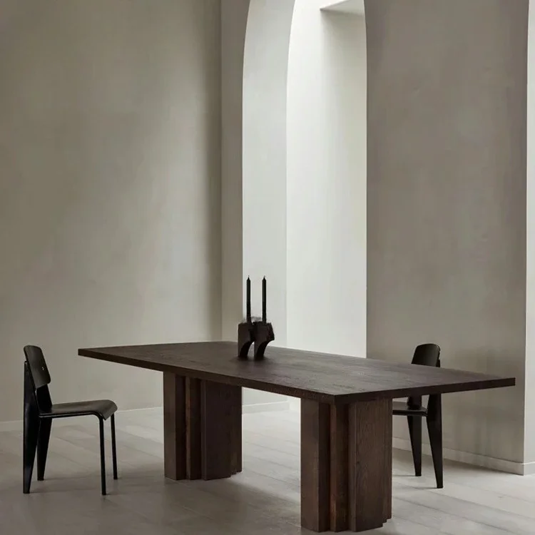 علامة تبويب طعام بسيطة من الخشب الصلب، علامة تبويب طويلة متعددة الأشخاص، تا بلي فيلا، طاولة E، علامة تبويب طويلة للفندق #3