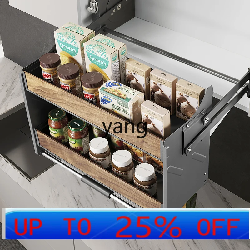 Lcx  kitchen hanging cabinet kitchen basket pull-down rack lift basket