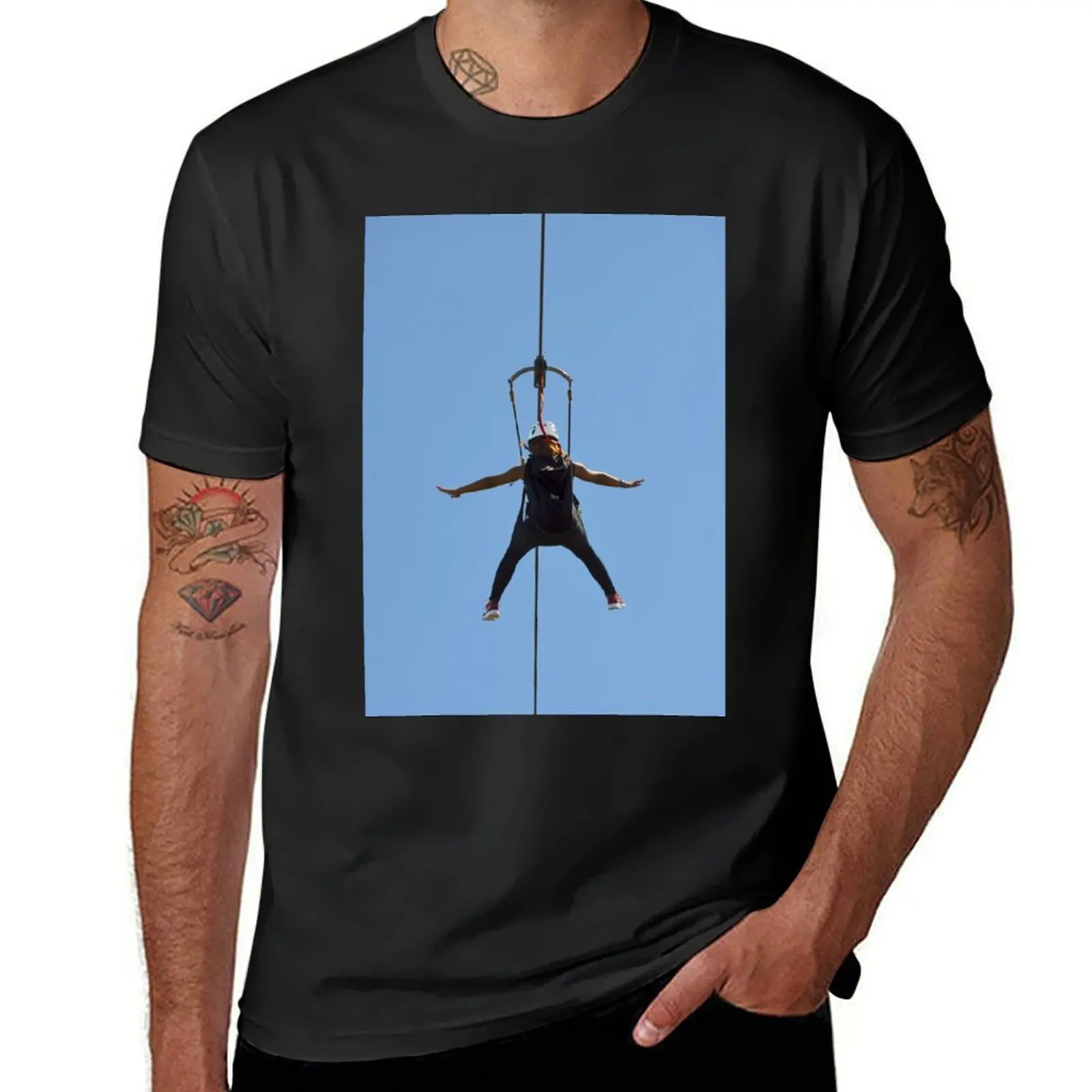 Zip line T-Shirt Aesthetic clothing shirts graphic tees mens cotton t shirts