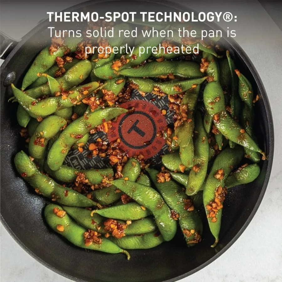 طباخ جامبو صلب مؤكسد غير لاصق مع غطاء بمقبض مساعد 5 كوارت فرن لاحم آمن حتى 400F غطاء آمن حتى 350F I #4