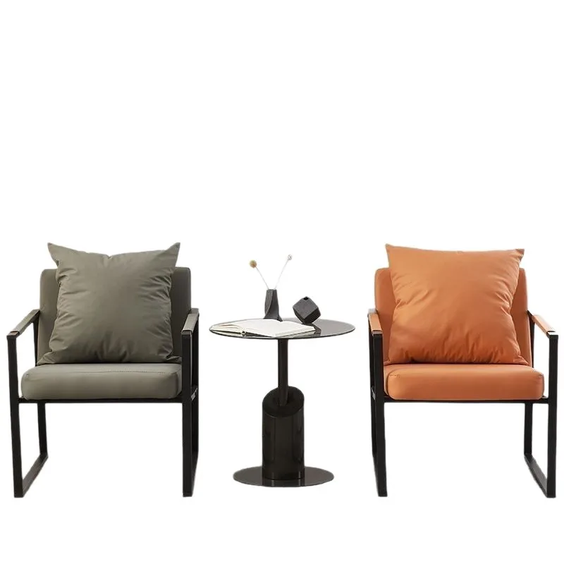 

Nordic Italian light luxury wrought iron simple leisure chair small apartment living room tiger chair single sofa lazy sofa