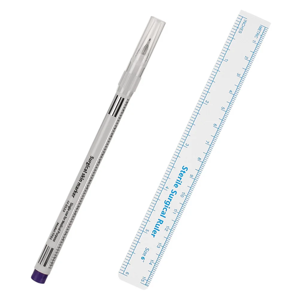 블루 0.5mm 종이 포지셔닝 눈썹 마커 펜 타투 매핑 용품 플라스틱 자 눈썹 입술 피부 마커 휴대용 라이너 도구