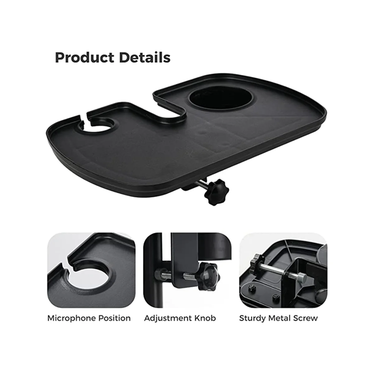 Microphone stand Microphone Stand Tray,Universal Microphone Stand Clamping Tray for Karaoke,Recording,Live Broadcast,Performance