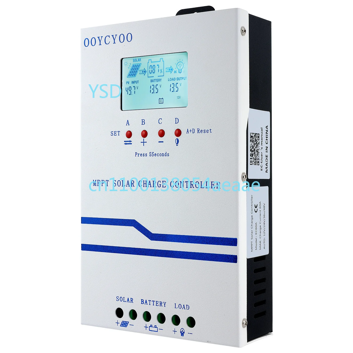 

solar controller 60A 12V 24V 36V 48V automatic identification, support a variety of batteries