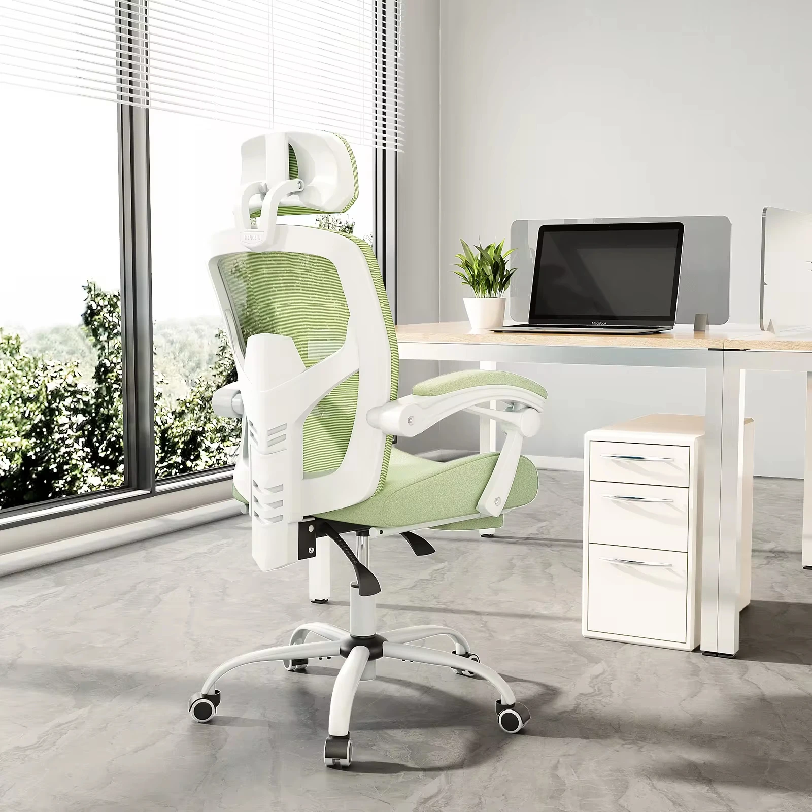 JHK Ergonomic Reclining High Back Mesh Living Room Rocking Gaming Chair Computer Desk Swivel Rolling