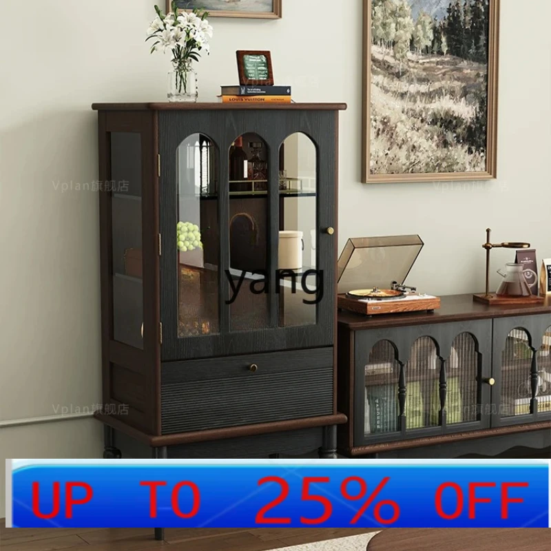 

LH solid wood wine cabinet living room home American display cabinet locker