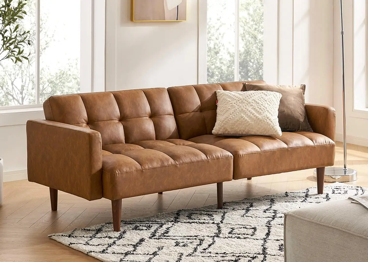 mopio Aaron Couch, Sofa Bed, Sleeper Sofa, Loveseat, Mid Century Modern Futon Couch, Couches for Living Room, Bedroom