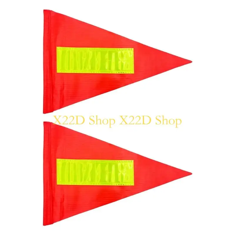 X22D High Visibility PVC Safety Triangular Caution Flag For Roadside Emergencies And Construction Sites Enhancing Visibility