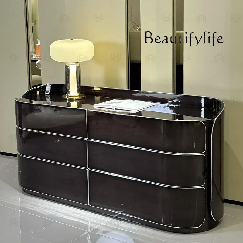 

BJ Italian Light Luxury High-end Solid Wood Paint TV Cabinet Household Simple Light Luxury Luxury Mansion Entrance