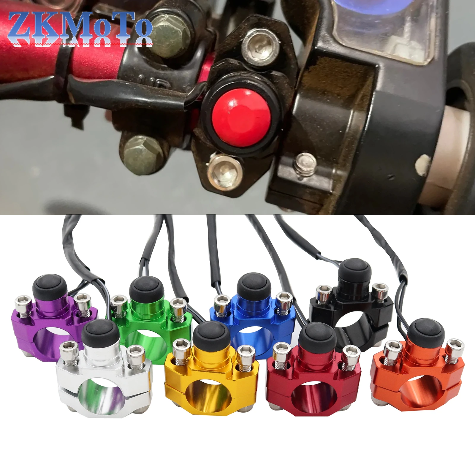 Motorcycle CNC Universal Engine Stop Start Kill Switch Momentary Push Button Switch For Yamaha Kawasaki KTM Honda CRF250 CRF450