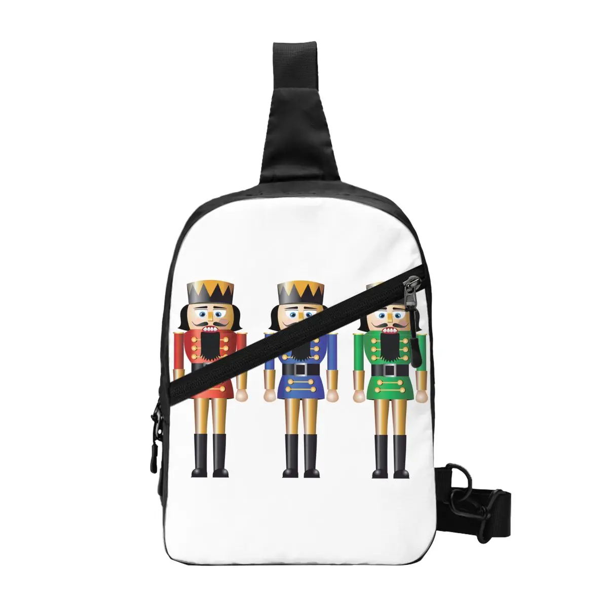 Cartoon Speelgoed Soldaat Kerst Notenkraker Sling Tas Voor Mannen Mode Schouder Borst Crossbody Rugzak Fietsen Camping Dagrugzak