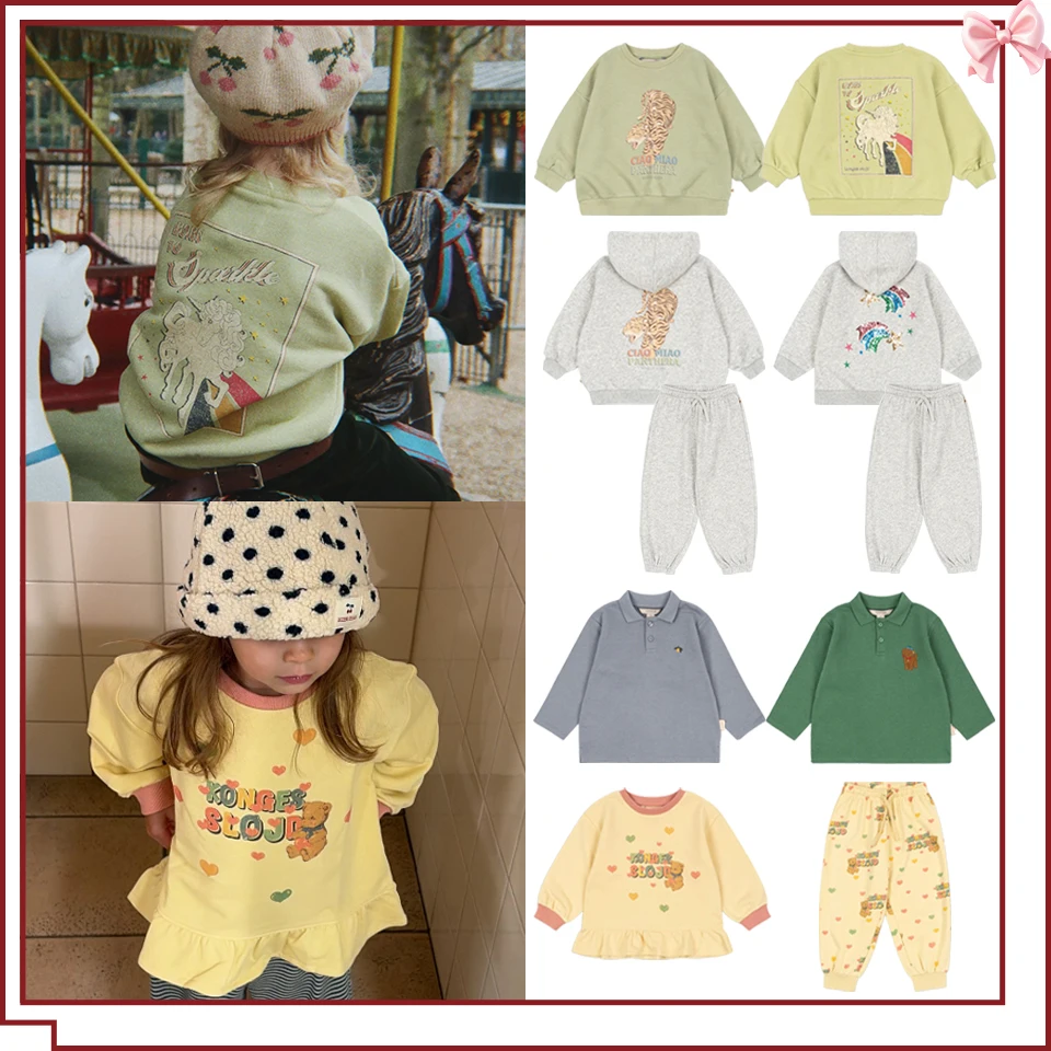 Autumn Children Clothes Set 2026 KS Boys Polo Shirts Boy Fashion Zip-up Jacket Baby Girls Embroidery Hoodies Sweatshirts Pants