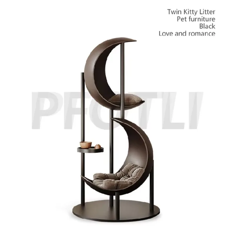 Premium Human-Cat Living: Solid Wood Integrated Climbing Frame & Heated Retreat - Washable Designer Pet Furniture