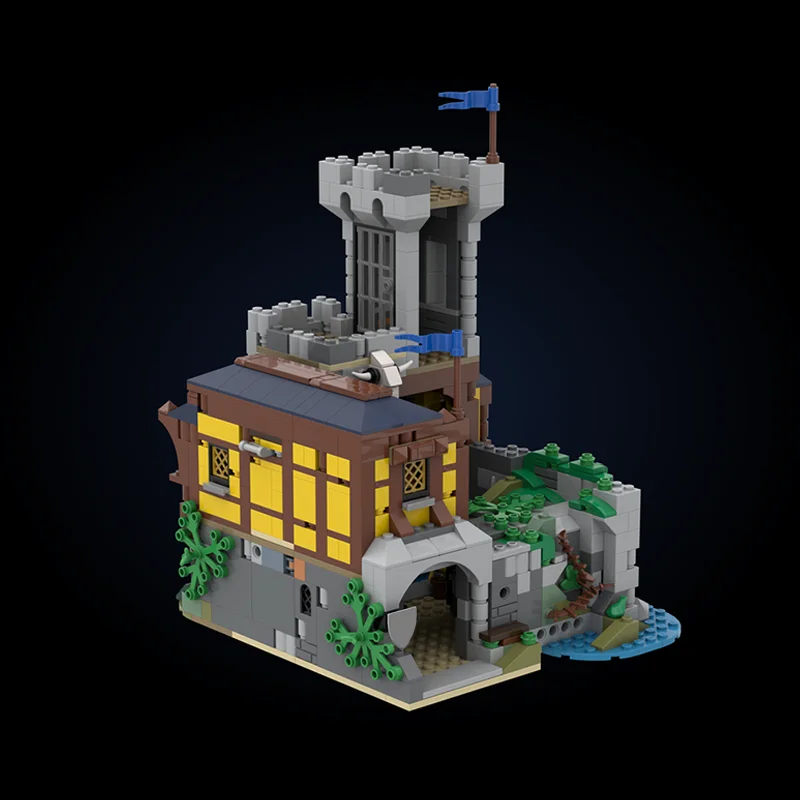 944 elementy MOC Black Falcon's Tower Keep 1 Alternatywny Model Klocki Konstrukcyjne Architektura Składanie Kreatywny Pomysł na Prezent Świąteczny Zabawka Urodzinowa