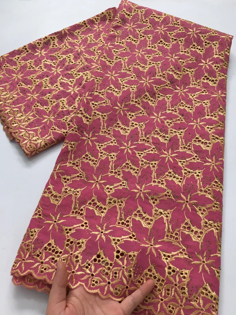 

Nigerian Cotton Lace Fabric 2.5yards High Quality 2025 African Swiss Voile Lace Fabrics for Party Dresses For Women Wedding 4279