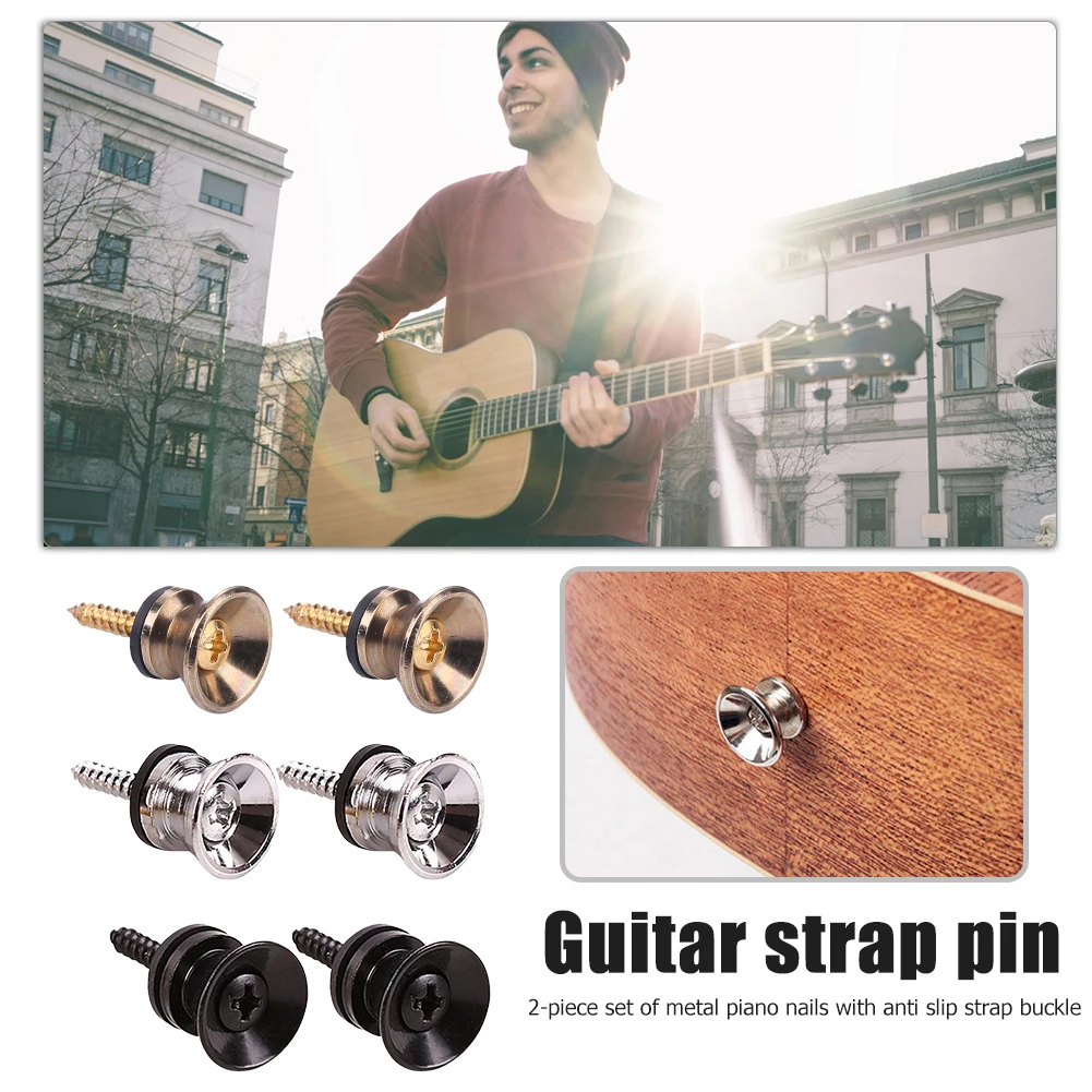 

2-10pcs Guitar Strap Lock Metal Anti-slip Buckle Locking Pegs Pin for Bass Ukulele utton Lock Pins Metal End Locking Accessories