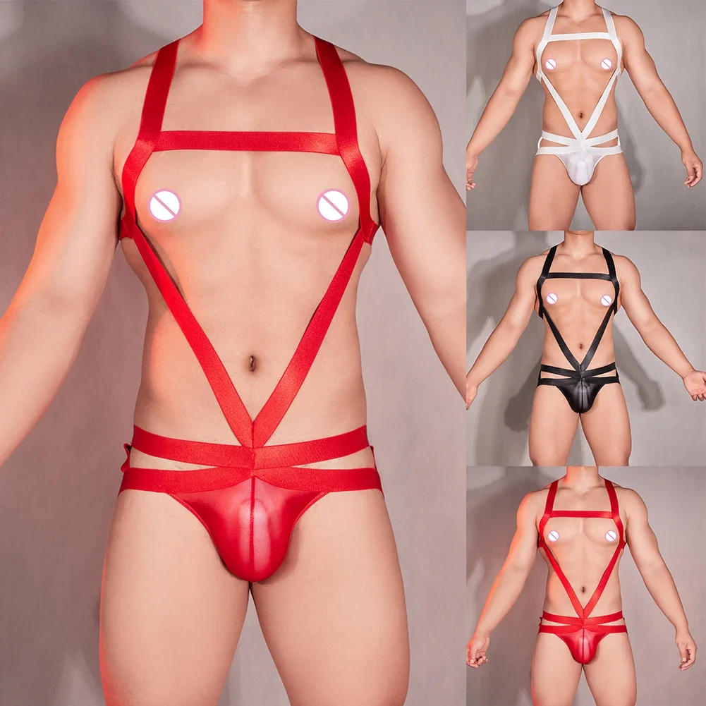 

Bodysuit Underwear Underwear Brand New Classic Halter Neck Harness Thongs Body Chest Underwea Underwear Jockstrap Jumpsuits Male
