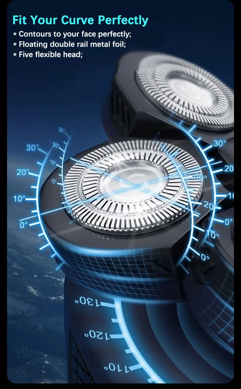 Electric Shaver 5 In 1 For Men Beard And Nose Trimmer Floating Head_voghion.com
