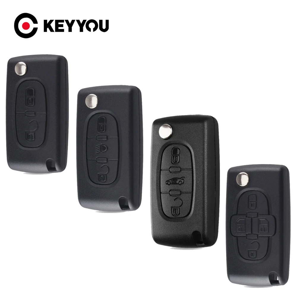 

KEYYOU For Fiat Scudo Ulysse Fit Lancia Phedra HU83/VA2 Blade CE0523 CE0536 2/3/4 Button Replacement Car Key Shell Flip Case