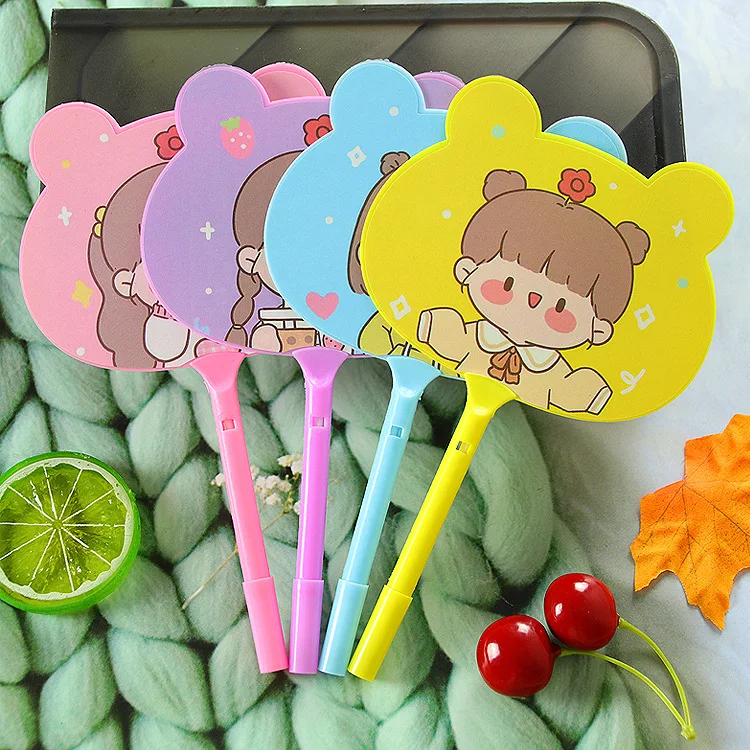 30 PCS Cute girl fan Ballpoint pen Student children Prize Gift Creative Cartoon Cute Fan Ballpoint Pen Toy Ballpoint Pen