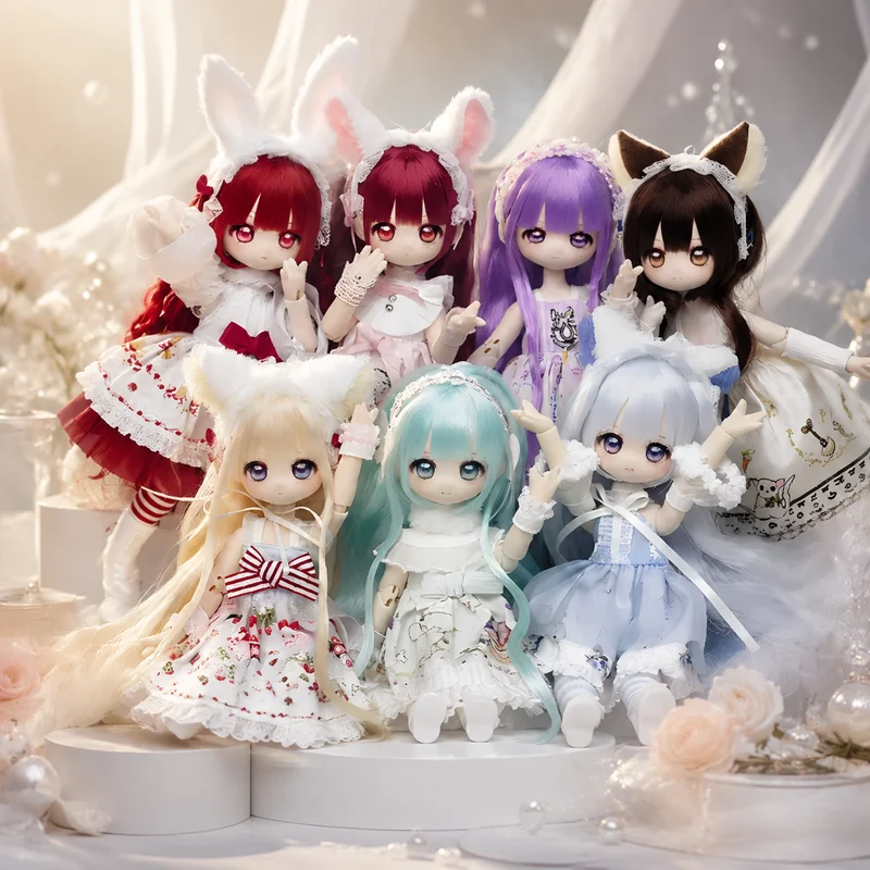 Incredible Doll 1/12 Scale Bjd Doll Articulated Posable Doll With Wig Anime Style Figurine Collectible Blind Box Doll Desktop