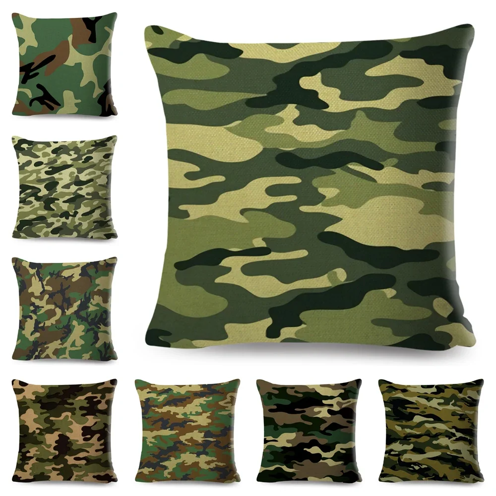 Home Decor Geometric Cushion Covers Decorative Military Camo Pillowcases Bedroom Living Room Sofa Cars