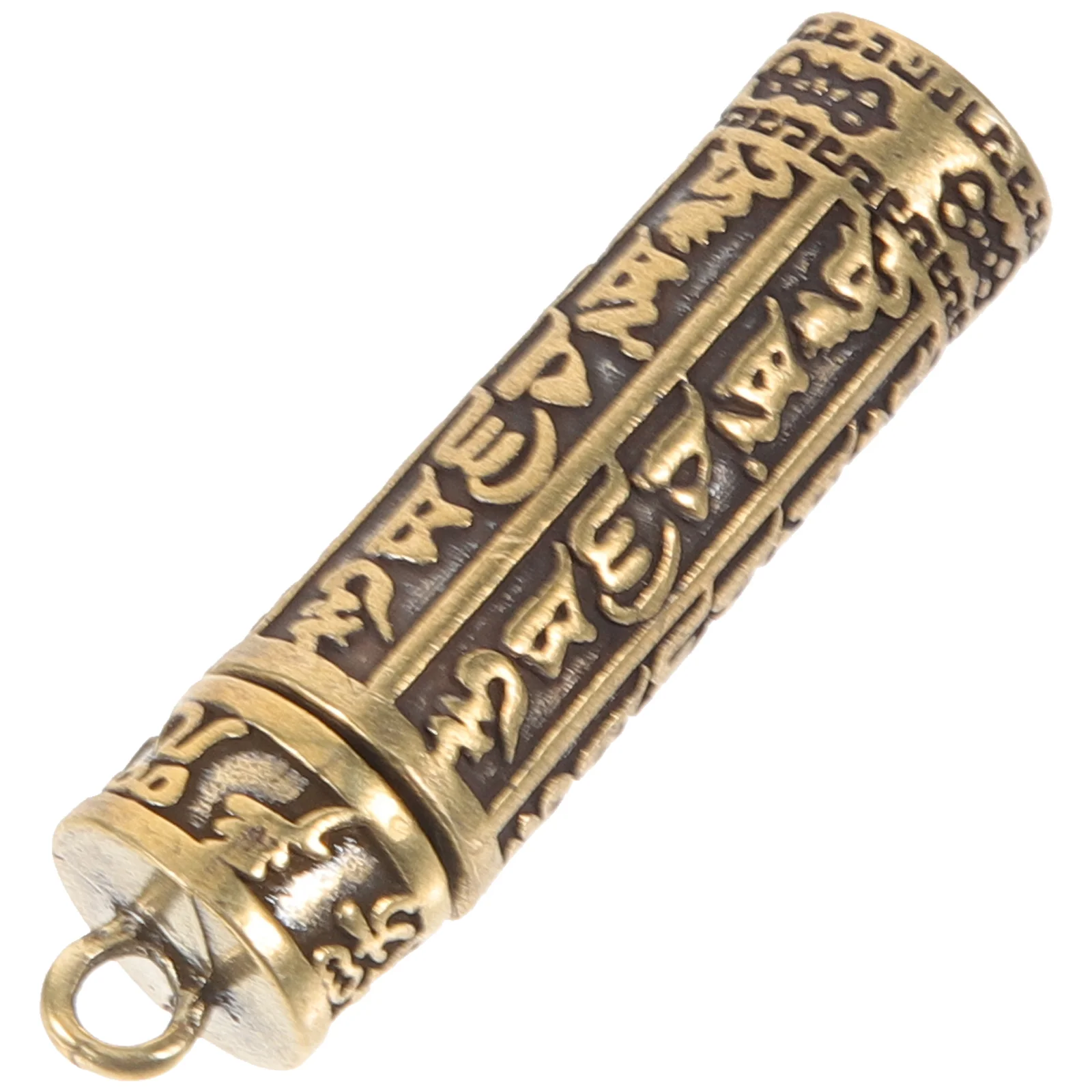

Brass Keychains Pendant Jar Decor Openable Cylinder Mini Barrel Handicraft Ornament Jewelry