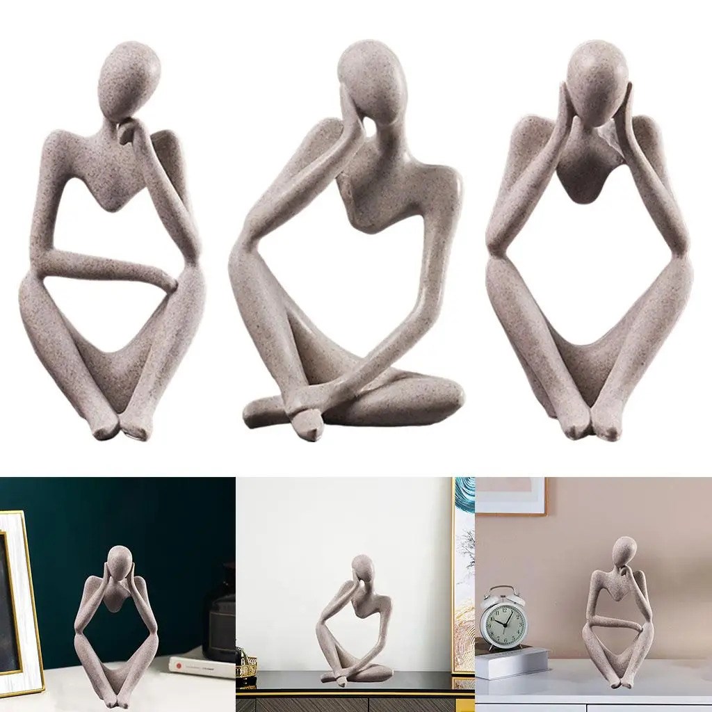 Luxury Abstract Thinker Figurine Statue Resin Sculpture Decorative Figurine for Shelf Desk Gift