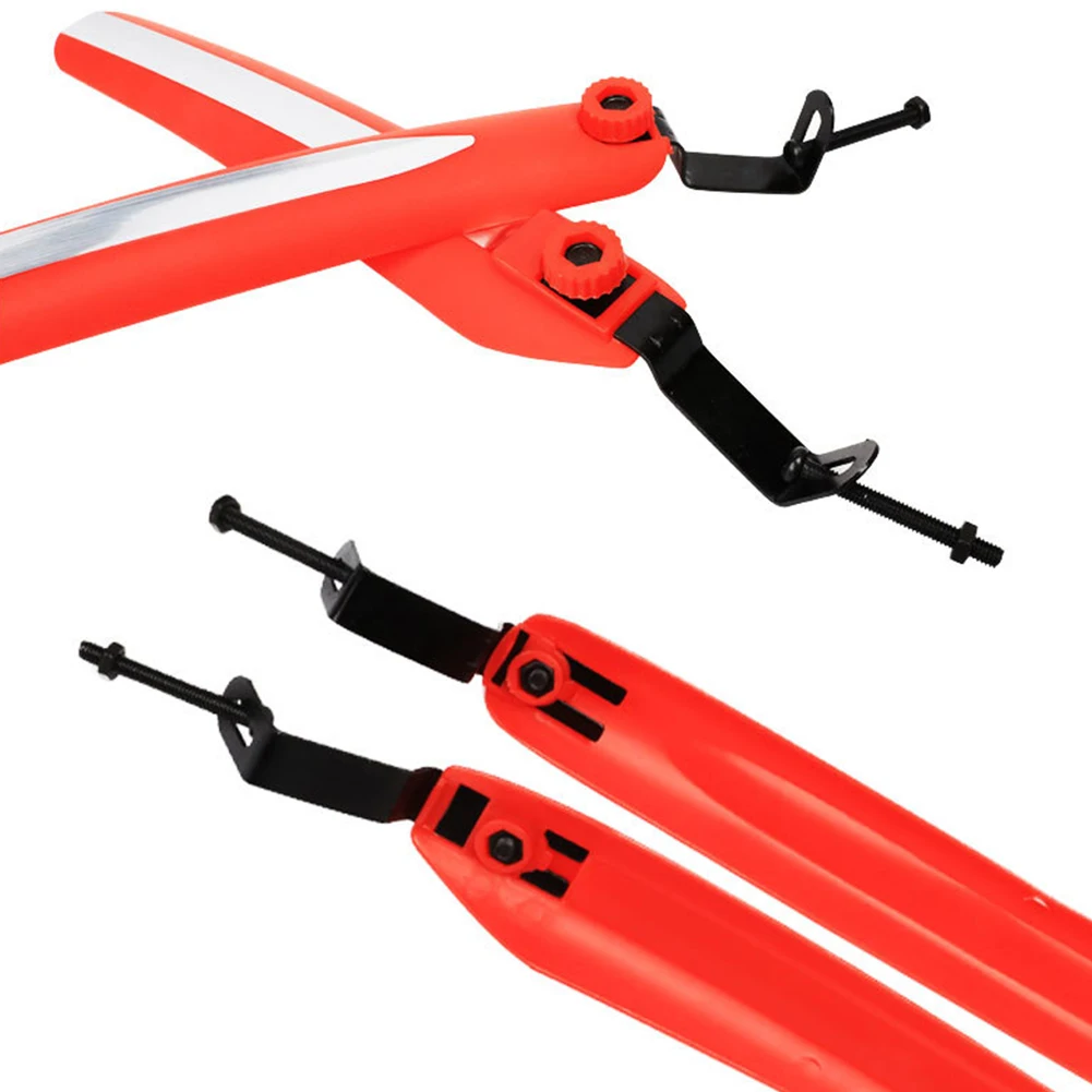 2Pcs Bicycle Mudguard Set Bike Front/Rear Fender Lightweight Cycling Splash Guards with Reflective Strap Cycling Accessories