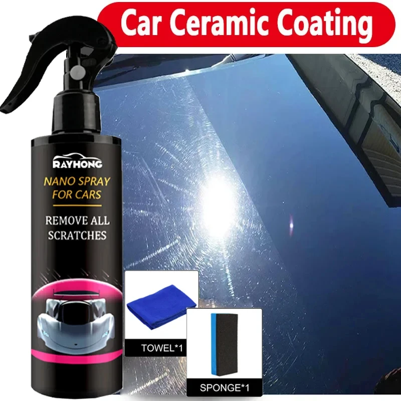 Revestimiento cerámico para pintura de coches, cera en aerosol con brillo de espejo, nano hidrofóbico, antiincrustante, producto de limpieza para coches